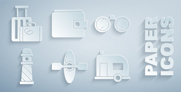 设置独木舟或独木舟双筒望远镜灯塔rv图片下载