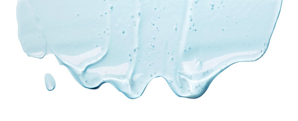 液体凝胶抽象化妆品蓝色背景。涂抹透明保湿产品图片下载