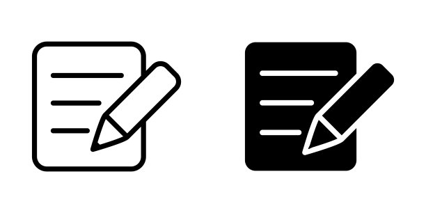 插图矢量图形的铅笔和纸图标图片下载