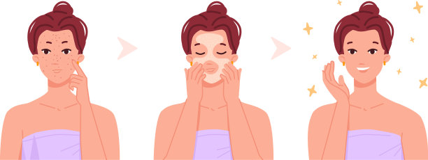 痘痘女孩痘痘前后的治疗步骤图片下载