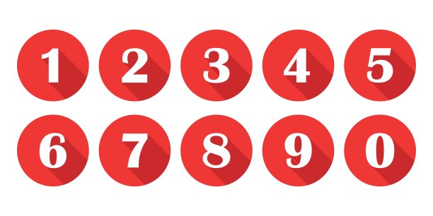 数字字体图标在平面风格。印刷矢量插图孤立的背景。数字排版标识业务概念。图片下载