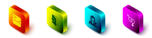 情人节心形等距信封图片下载