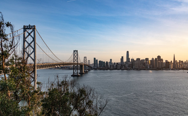 旧金山和奥克兰海湾大桥图片下载