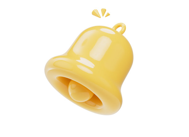 3D卡通铃声提示图标社交媒体提醒符号。图片下载