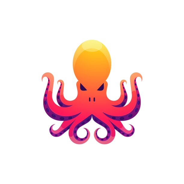 矢量插图章鱼渐变彩色风格图片下载