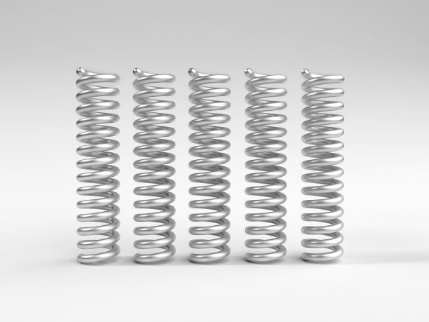 弹簧钢与白色背景上的阴影隔离。三维渲染图片下载