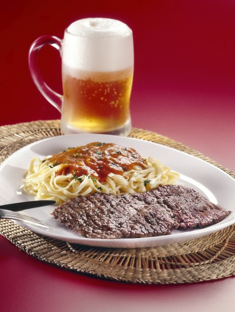 菲力牛排配扁面图片下载