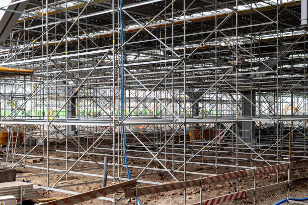 设有脚手架的建筑工地图片下载