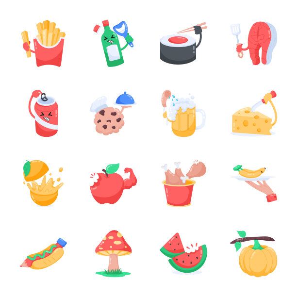 一包食物贴纸图片下载