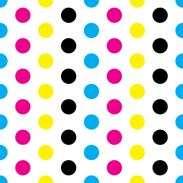 CMYK圆点无缝图案与规则行图片下载