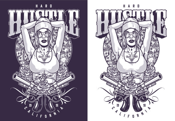 武装喧嚣的女人单色传单图片下载