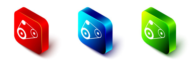 等距同步带套件图标隔离在白色上图片下载