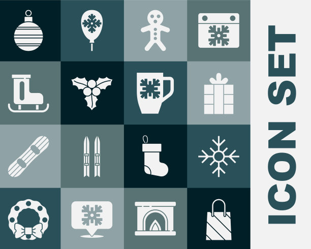 集圣诞购物袋雪花礼盒图片下载