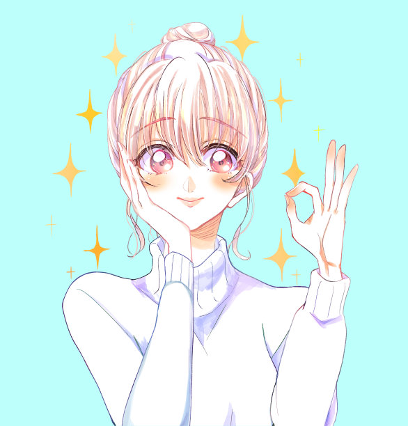 一个女人在发出“ok”的信号图片下载