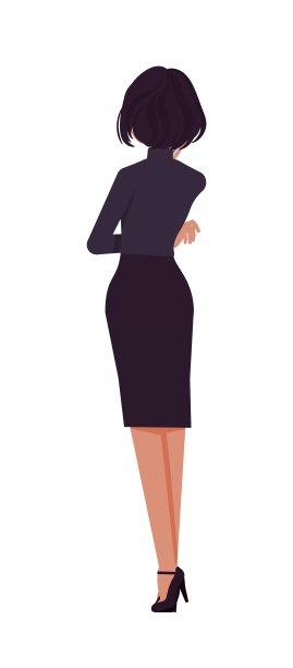 女企业高管，优雅淑女，黑色高领毛衣，裙摆，臀部图片下载