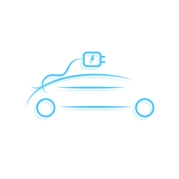 电动汽车动力充电站。电动汽车标志。矢量图图片下载