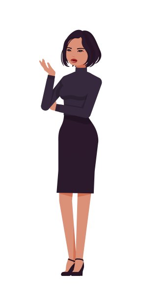 女企业高管，穿着黑色高领毛衣的励志演说家，裙子思维图片下载