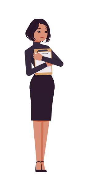 女企业高管，穿着黑色高领毛衣，站着裙子的励志演说家图片下载