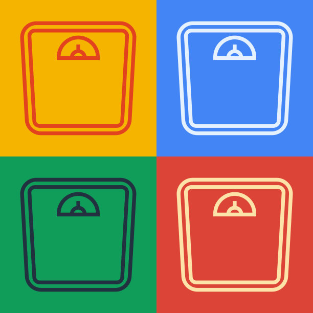 波普艺术线条浴室秤图标隔离上图片下载