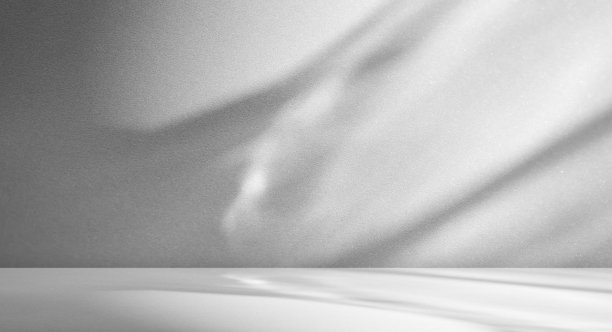 背景抽象的叶子阴影覆盖抽象的桌子墙壁工作室房间，灰色夏季的颜色热带与剪影植物叶子在地板上吧台，空设计食品厨房图片下载