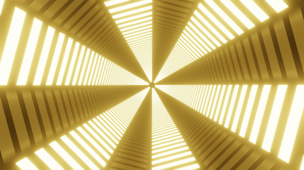 这是一个VJ背景，展示了科幻灵感霓虹灯隧道的3D渲染。这条隧道有着明亮而抽象的外观图片下载