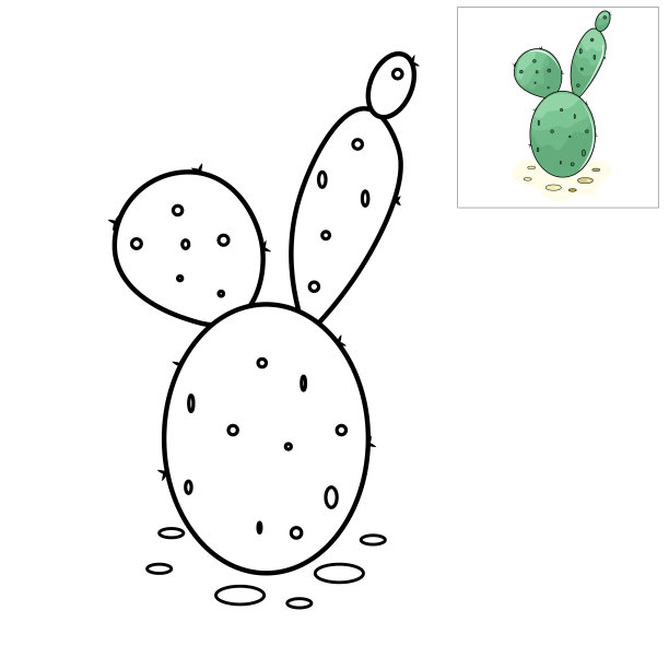 仙人掌的叶子插图图片下载