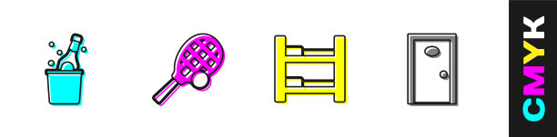 香槟瓶网球球拍与球图片下载