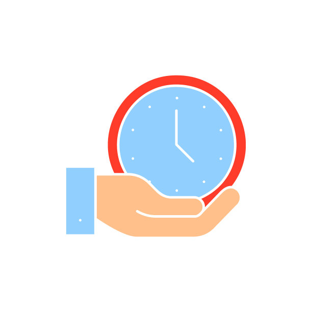 手持时钟，保持时间，秒表白色轮廓图标。时间管理符号设计。图片下载