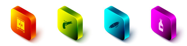 设置等距衣柜老式手枪钢笔和图片下载