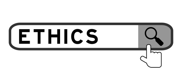 搜索横幅字伦理与移交放大镜图标上的白色背景图片下载