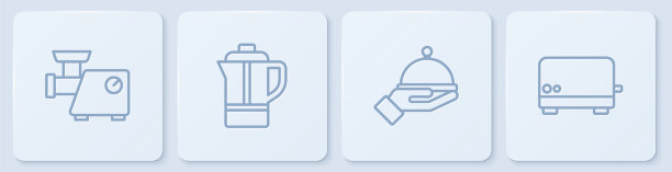 设置线厨房绞肉机覆盖托盘图片下载