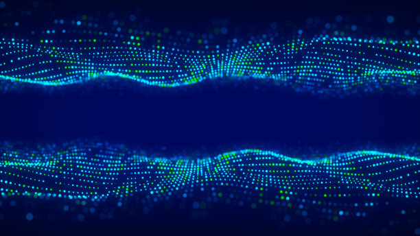 三维动态双数字波。智能科技浪潮。流量数字结构。网络技术背景。3 d渲染。图片下载