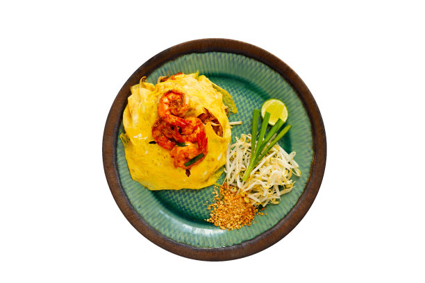 泰国鲜虾粉面配蛋卷泰国街头小吃图片下载