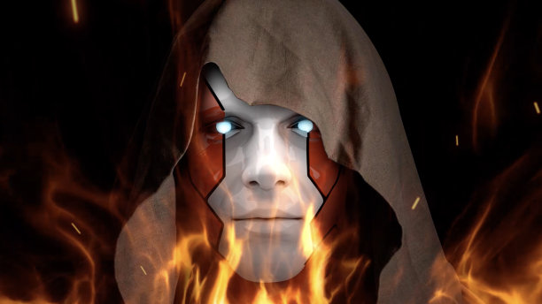 隐藏在火中的生化人图片下载