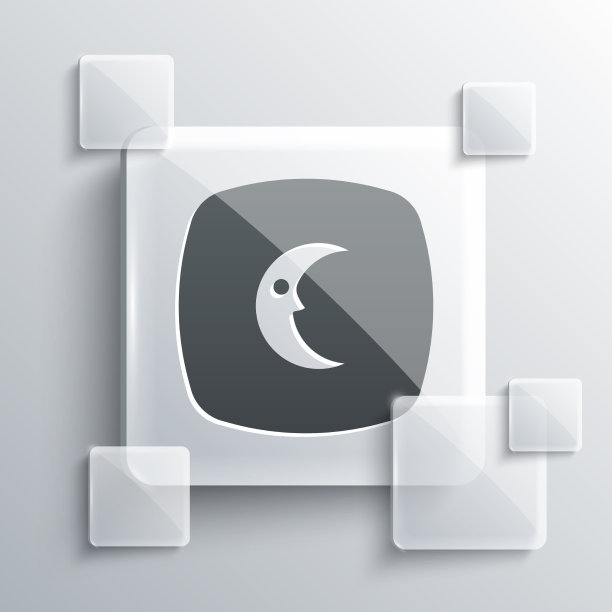 灰色的月亮和星星图标孤立在灰色上图片下载