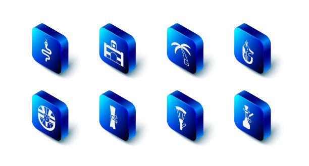 集埃及屋热带棕榈树阿努比斯图片下载