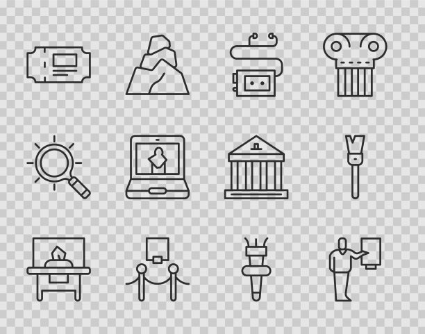 设置线玻璃陈列柜展览博物馆指南图片下载