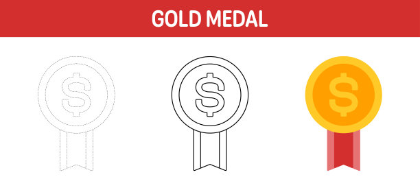 美元徽章追踪和着色工作表的孩子图片下载