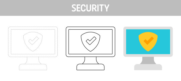 银行安全追踪和着色工作表的孩子图片下载