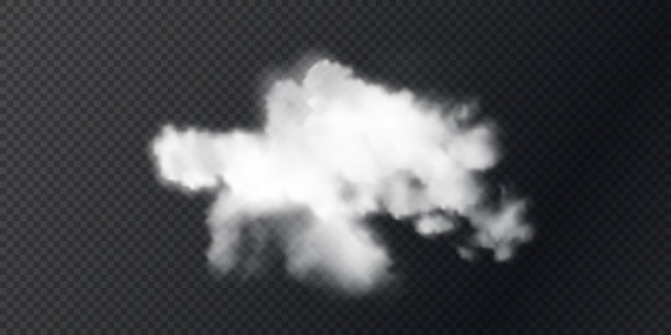 白色的烟雾孤立在透明的黑色背景上。蒸汽爆炸特效。有效的蒸汽、雾、烟的纹理。矢量图图片下载