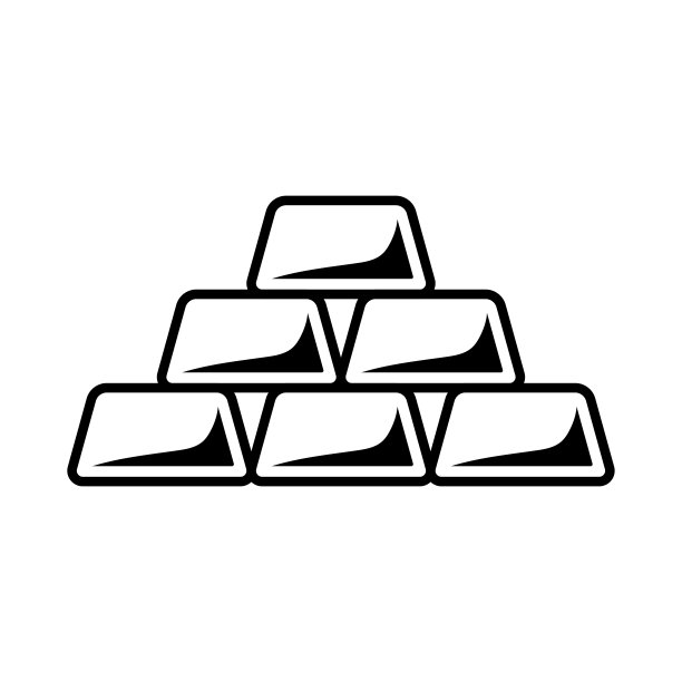 黄金图标。金条。锭。黑色轮廓线性轮廓。正面视图。可编辑的中风。矢量简单平面图形说明。白色背景上的孤立物体。隔离。图片下载