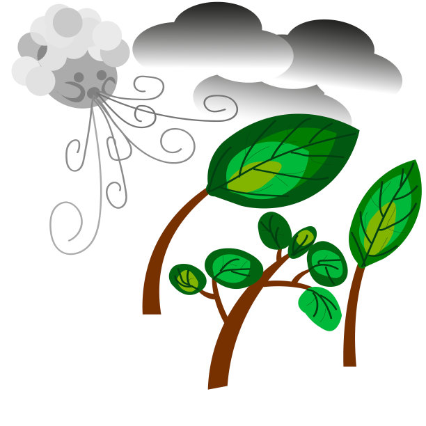 抽象。大自然。云。大风吹着。树在风中弯曲。图片下载