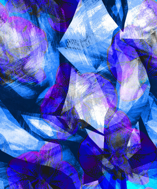 水彩抽象无缝亮蓝色背景的现代美术。图片下载