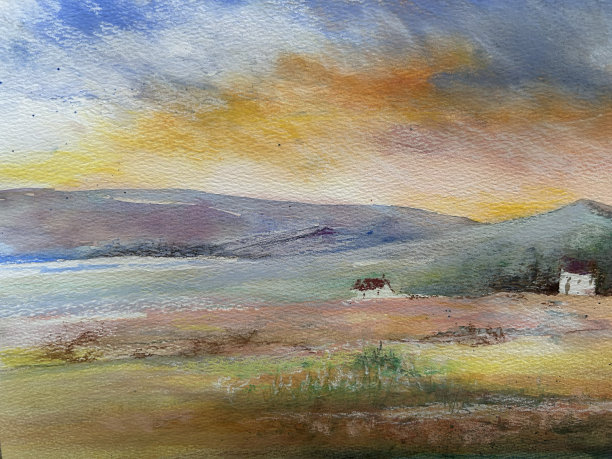 风景中的小屋图片下载