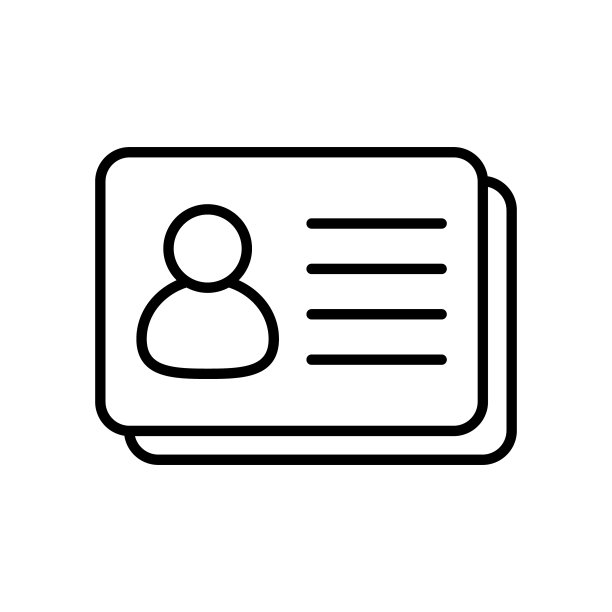 Id卡图标。身份证徽章图标。身份证，驾照图标。矢量插图。图片下载