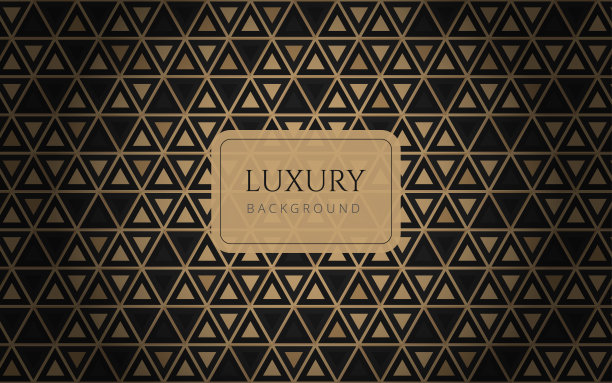 豪华抽象黑金三角图案。正式的高级背景模板有用的邀请设计，礼品卡，代金券，礼券，VIP邀请。优雅的几何三角形背景图片下载