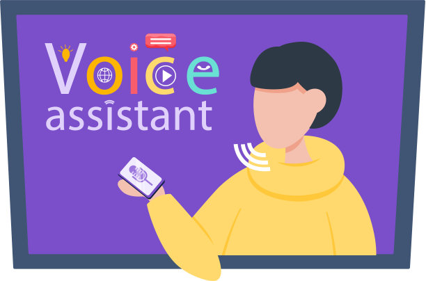 扬声器识别，投票控制智能扬声器。女性声控数字助理，身份识别图片下载