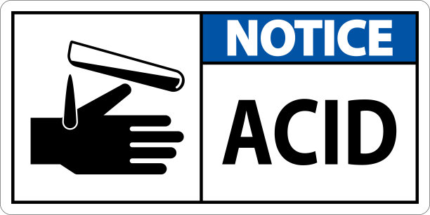 注意白色背景上的酸性标志图片下载