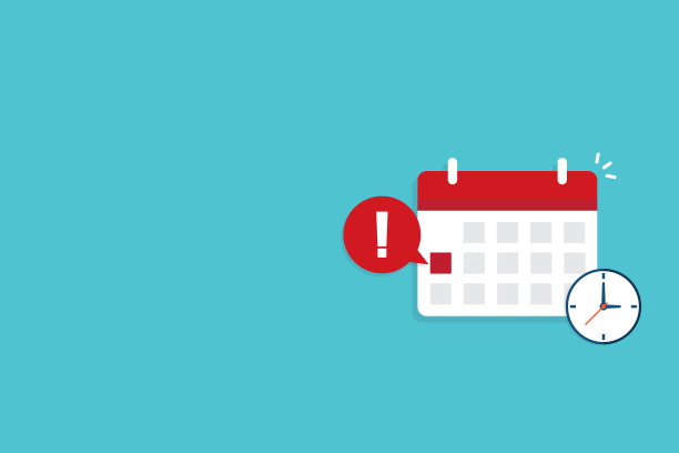 日历截止日期或事件提醒通知与时钟。矢量图图片下载