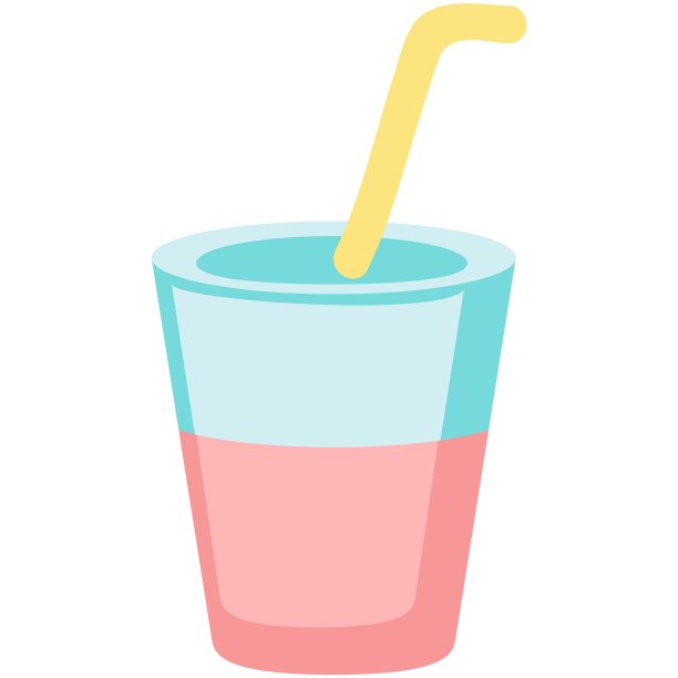 柠檬水在玻璃矢量饮料吸管图标图片下载